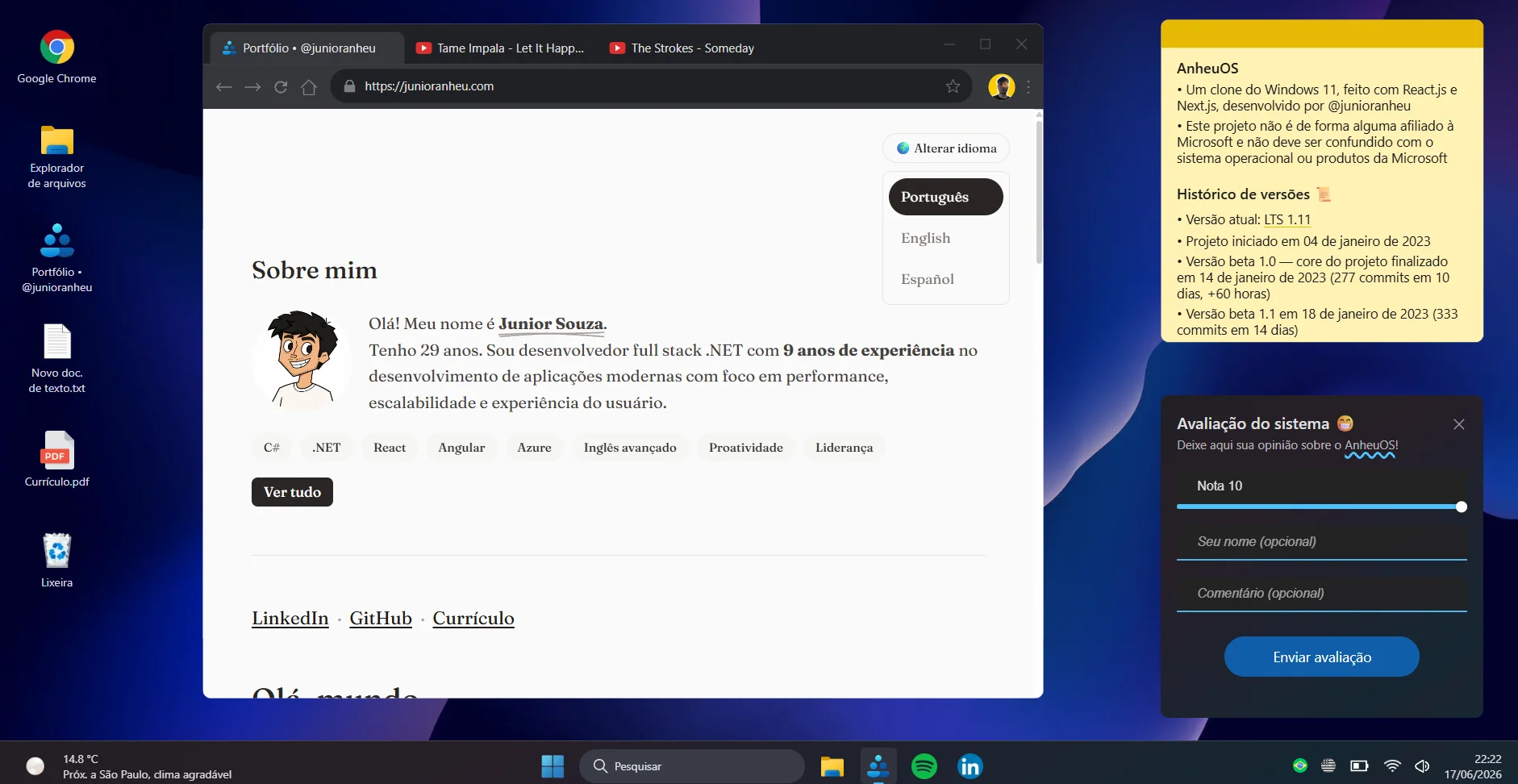 AnheuOS · Windows 11 Clone 2